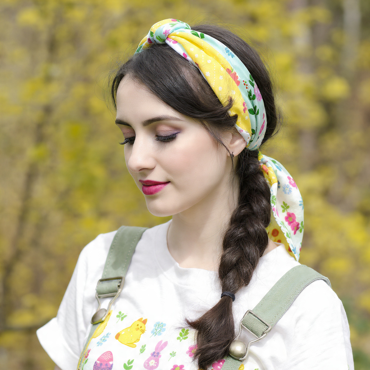 25 Cute Hairstyles for Easter Ideas to Brighten Your Spring Celebration 21 Spring-Inspired Hair Scarf Ideas