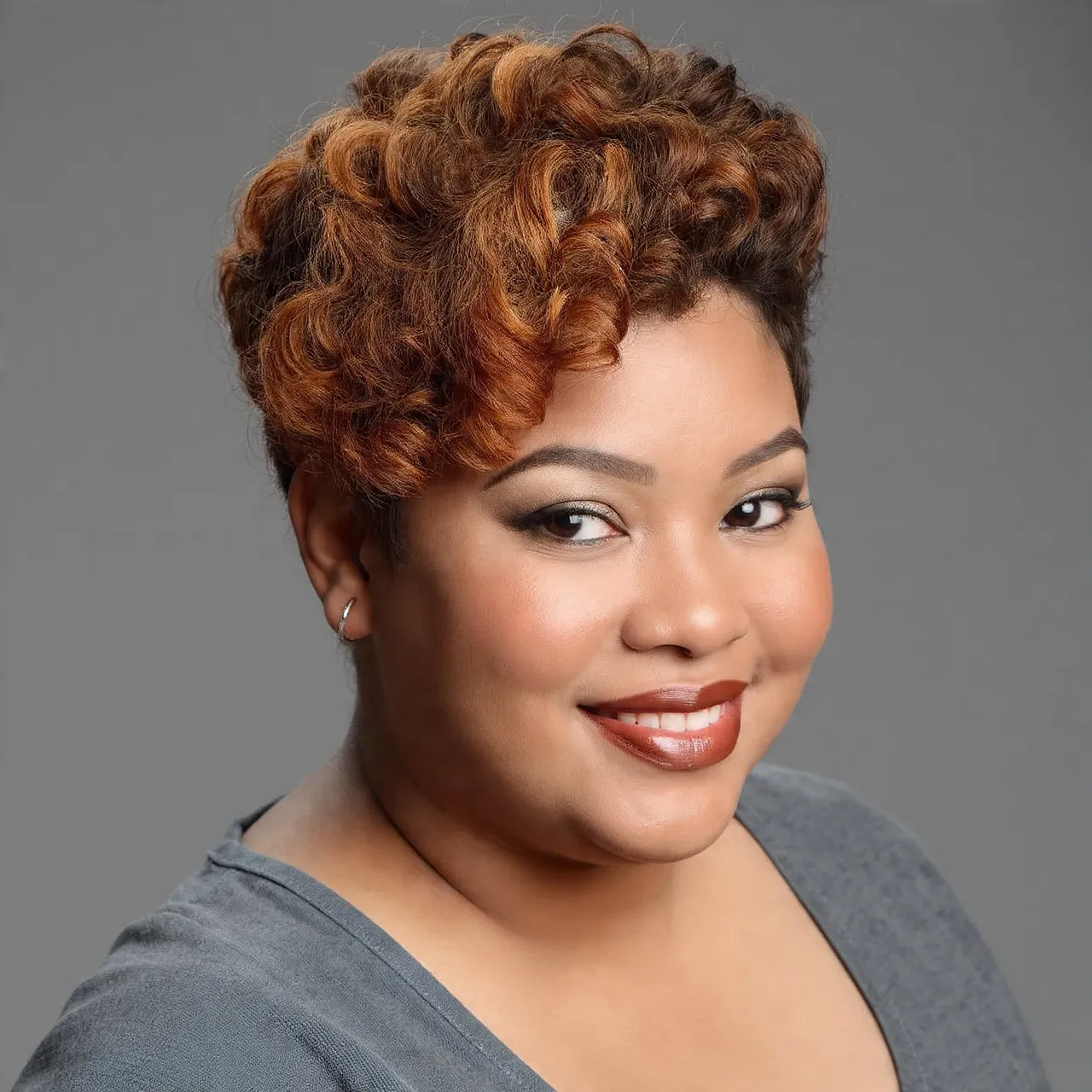 Curly Pixie Haircut Idea for Round Faces