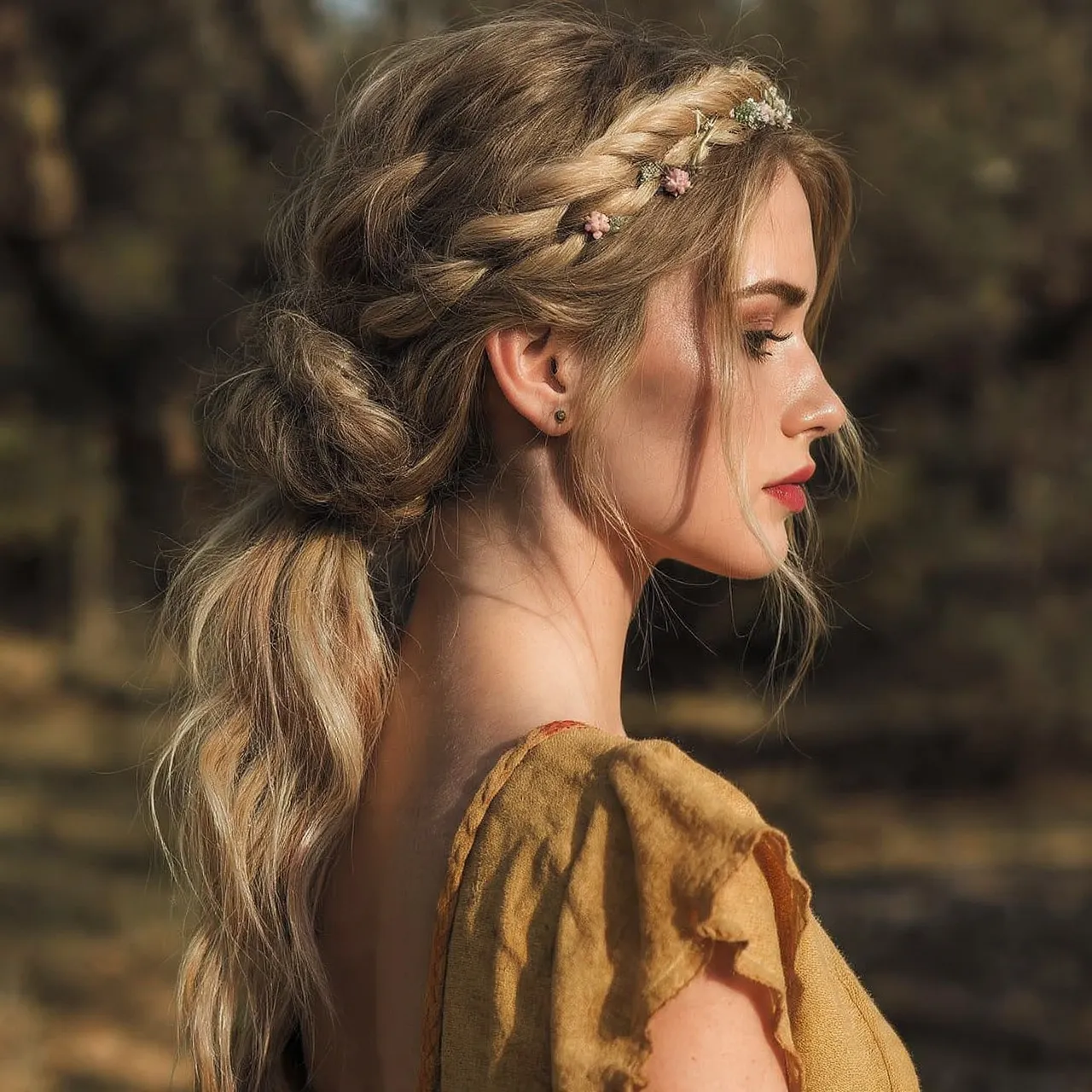 25 Messy Ponytail Hairstyles Ideas for Effortless Beauty and Style 5 Messy Ponytail with Braided Crown Ideas