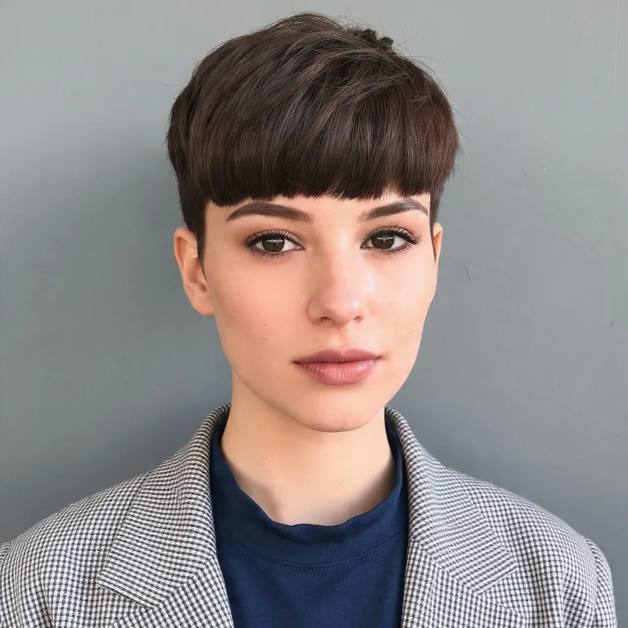 Pixie with Curtain Bangs Idea for Round Faces