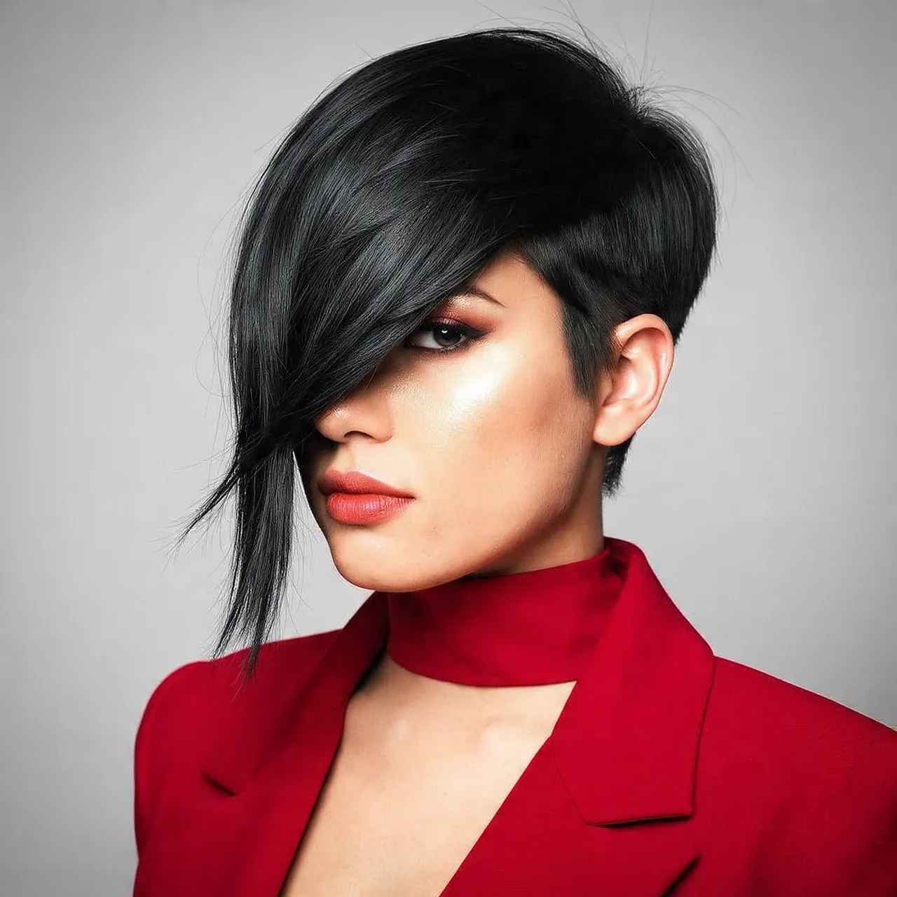 Pixie with Long Side Fringe Idea for Round Faces