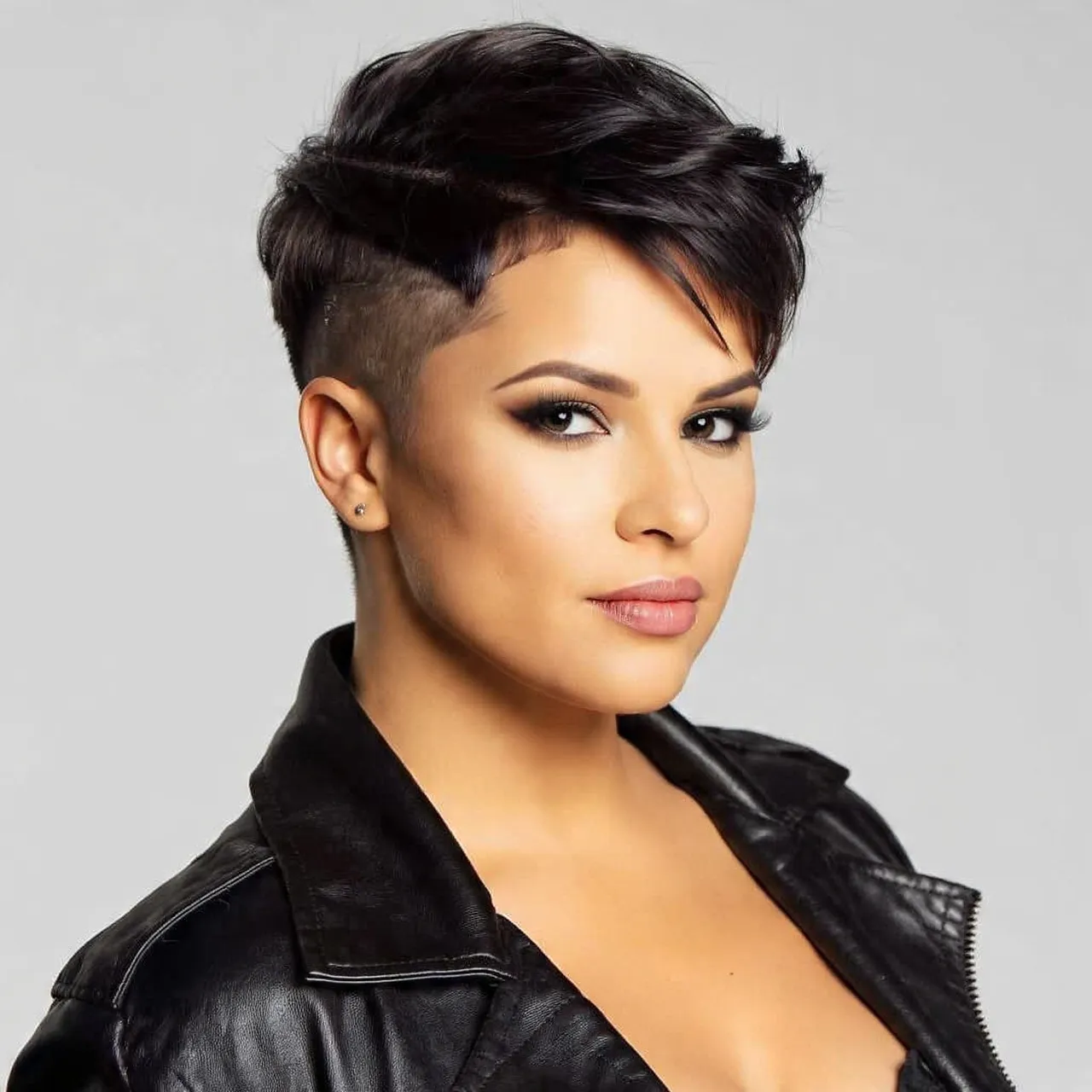 Pixie with Shaved Sides Idea for Round Faces