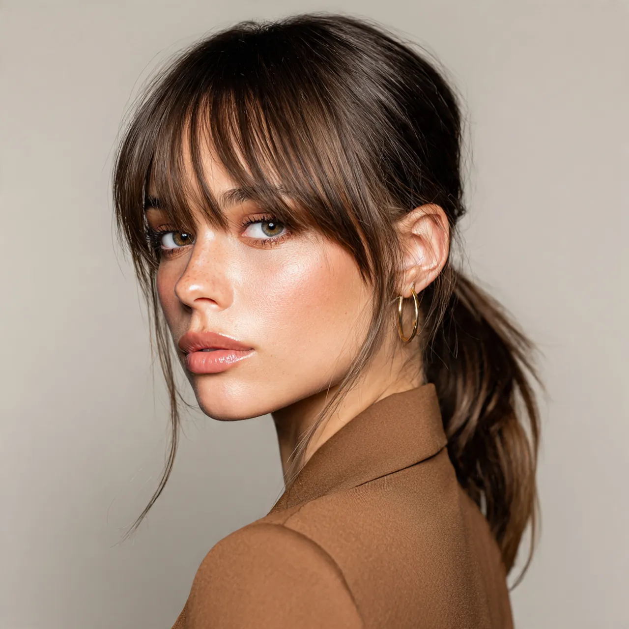 25 Trendy Easy Ponytail Hairstyles Ideas for Every Mood and Occasion 18 Ponytail with Curtain Bangs Ideas