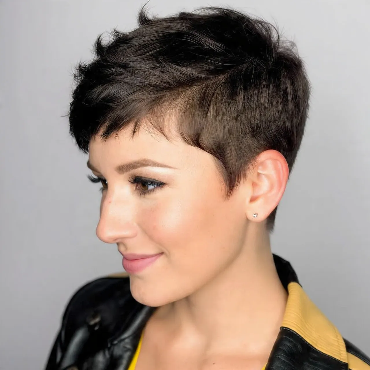 Razor Cut Pixie Haircut Idea for Round Faces