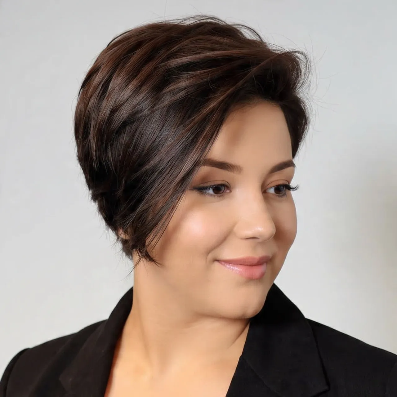 Side-Swept Pixie Haircut Idea for Round Faces