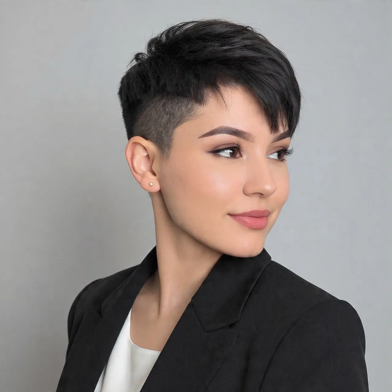 Tapered Pixie Haircut Idea for Round Faces