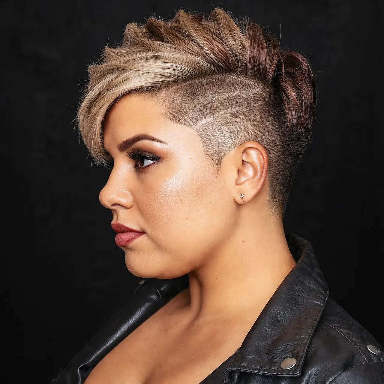 Undercut Pixie Haircut Idea for Round Faces